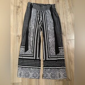 INC International Concepts Black & White Wide-Leg  Pants